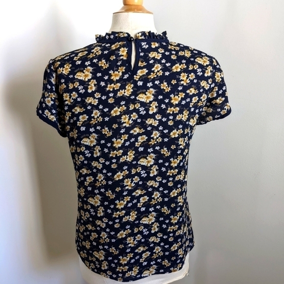 KEBUNUO Navy Blue Asian Style Short Sleeve Top XL/ M - Picture 7 of 12